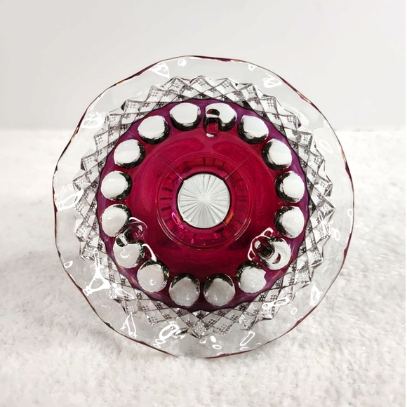 Vintage Westmoreland Glass Ruby Flash Pedestal Footed Candy Dish - Picture 4 of 10